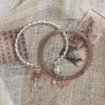 1/2 шт. китайский стиль удачи браслет тренд элегантные подвески браслеты для женщин девочек регулируемый открывающийся браслет ювелирные изделия