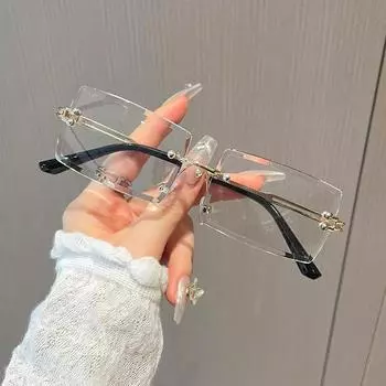 1/2 шт. Классические квадратные очки без оправы из металла для школьных занятий вождением кемпингом no size дубильная кора