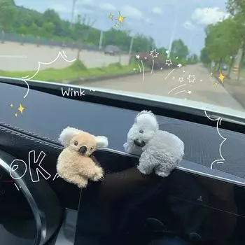 1/2 шт. Коала автомобильное украшение зеркало заднего вида центральное управление экран украшение солнцезащитный козырек зажим для карт автомобильные аксессуары интерьер