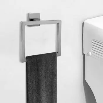 1/2 шт. Кольца для полотенец, держатели для полотенец для рук, нержавеющие, устойчивые к коррозии, настенные, квадратные, современные 1pc чёрный