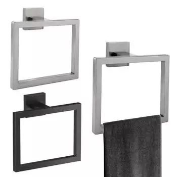 1/2 шт. кольца для полотенец, держатели для полотенец, нержавеющие, устойчивые к коррозии, настенные, квадратные, современный дизайн, кольца для полотенец 1pc чёрный