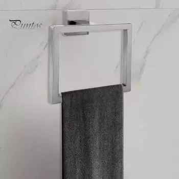 1/2 шт. кольца для полотенец, держатели для полотенец, нержавеющие, устойчивые к коррозии, настенные, квадратные, современный дизайн, кольца для полотенец 1pc чёрный