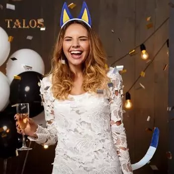 1/2 шт./комплект реквизит для костюма собаки, украшения для ушей животных, обруч для волос, хвост, аксессуары для костюмированной вечеринки на день рождения чёрный