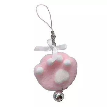 1/2 шт. Кошачий колокольчик Шарм для телефона Плюшевый брелок Аксессуар с кулоном-бантом Универсальный брелок Ручной работы Брелок Украшение розовый