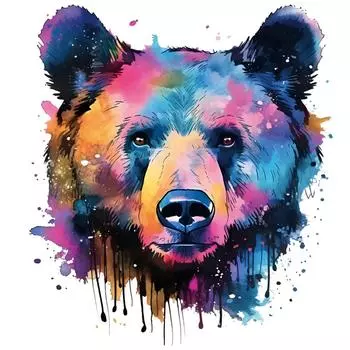 1/2 шт. красочная теплопередающая наклейка на лицо бурого медведя, термонаклейки «сделай сам» для одежды, украшения подушек, принадлежности для одежды и аппликации