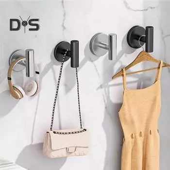 1/2 шт. крючки из нержавеющей стали, вешалки для одежды, прочные, выдерживающие нагрузку, не требующие сверления, для душа, ванной комнаты, крючки для полотенец 2pcs серебряный