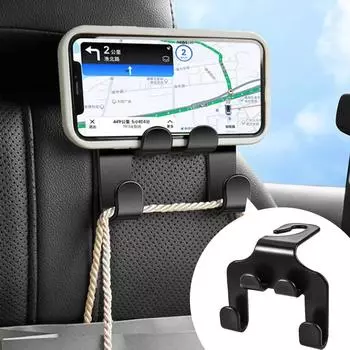 1/2 шт. Крючок для спинки сиденья автомобиля, многофункциональная двойная вешалка для телефона, подголовник, вешалка для хранения сумок, аксессуары для салона автомобиля