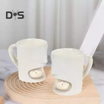 1/2 шт. кружки для шоколадного фондю 200 мл керамическая кофейная чашка с вилками плавящиеся кружки для шоколада сыра масла чайная свеча фондюшница уютная атмосфера 1pc