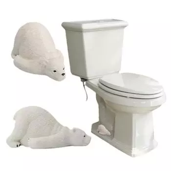 1/2 шт. крышка болта унитаза белый медведь смола фигурка животного белый медведь водонепроницаемый 1pc