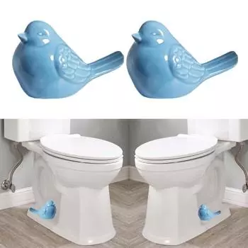 1/2 шт., крышка для болта для унитаза с синей птицей, смоляная фигурка животного, болт для унитаза, винт, декоративная крышка, украшение для дома, отеля, ванной комнаты 1pc синий