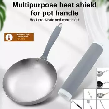 1/2 шт. крышка ручки кастрюли, теплоизоляция, рукав для ручки кастрюли, легко установить, защита ручки для домашней кухни S 1pc