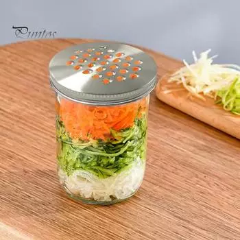 1/2 шт. Крышка-терка для банок Mason для обычной банки с горлышком Легко носить с собой в магазине Устойчивая к ржавчине нержавеющая сталь Высокая износостойкость Многоцелевые крышки для консервирования 1pc