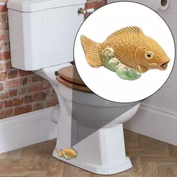 1/2 шт. крышки для болтов для унитаза, смоляные колпачки в виде лягушки, рыбы, птицы, решают проблемы с ржавыми болтами, простая установка, декоративные колпачки для болтов для ванной комнаты 2pcs Fish