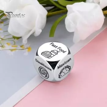 1/2 шт., кубики для принятия решения о еде, фаст-фуд, пицца, суши, китайский стейк-хаус, мексиканские кубики из нержавеющей стали, кубики для принятия решений, бойфренд, подруга, подарок на ночь, свидание 1pc