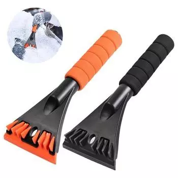 1/2 шт. Лопата для чистки снега и льда с нескользящей ручкой, прочная конструкция, устойчивая к низким температурам оранжевый
