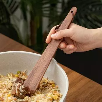 1/2 шт. Лопатка из тикового дерева для приготовления пищи, плоская лопатка, переворачивающая для сервировки Long