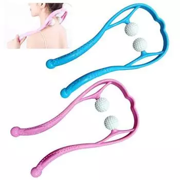 1/2 шт. Массажер для шеи шиацу для расслабления мышц эргономичная ручка регулируемые шарики давления неэлектрический ручной массажер для домашнего офиса путешествия