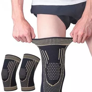 1/2 шт. медные наколенники от боли в колене, компрессионные рукава для коленей, поддержка для мужчин, женщин, наколенники для бега S