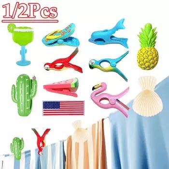 1/2 шт. милые пластиковые пляжные полотенца зажимы для шезлонгов, декора в виде животных, прищепки, булавки, большие сушилки, удерживающий зажим
