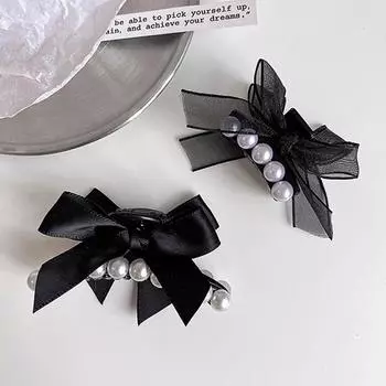 1/2 шт. Милый бантик из жемчуга, маленькая заколка для волос для женщин, девочек, сладкое украшение для волос, заколка, мини-зажимы для волос, аксессуары для волос