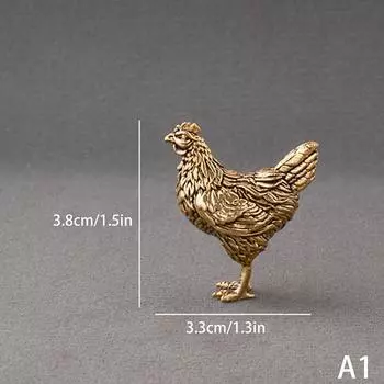 1/2 шт. миниатюрные медные украшения в виде петуха и курицы, сплошная латунная статуэтка петуха, офисные настольные украшения, поделки для чайных питомцев A1