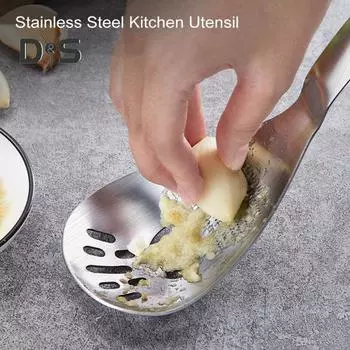1/2 шт. многофункциональная кухонная ложка для измельчения чеснока из нержавеющей стали, ложка для пасты и спагетти, эффективная фильтрующая терка для имбиря, бутылка Sets