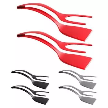 1/2 шт. Многофункциональная машина для переворачивания яиц 2 в 1, нейлон с антипригарным покрытием для захвата и переворачивания пищевых продуктов красный