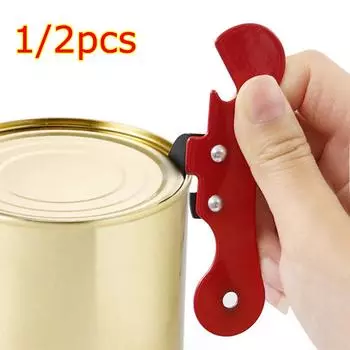 1/2 шт. Многофункциональная открывалка для бутылок из нержавеющей стали, безопасная боковая открывалка, ручной консервный нож, эргономичный консервный нож, кухонные принадлежности 1PCS