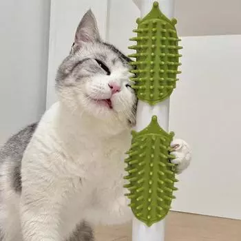 1/2 шт. многофункциональная щетка для ухода за кошками с регулируемым ремешком для крепления на ножку стола для котят 1pc зелёный