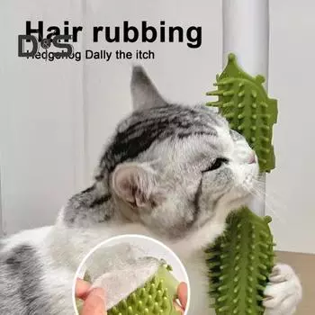 1/2 шт. многофункциональная щетка для самостоятельного ухода за кошками с регулируемым ремешком, крепление на ножку стола, щетка для самостоятельного ухода за котятами с мягкой щетиной, когтеточка для домашних животных, массажная расческа 1pc розовый