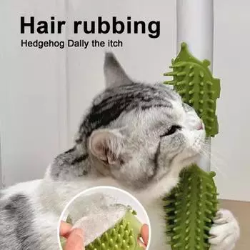 1/2 шт. многофункциональная щетка для самостоятельного ухода за кошками с регулируемым ремешком, крепление на ножку стола, щетка для самостоятельного ухода за котятами с мягкой щетиной, массажная когтеточка для домашних животных 1pc розовый