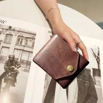 1/2 шт. Многофункциональный компактный кошелек, водонепроницаемый, портативный, из искусственной кожи, тонкий держатель для кредитных карт, ретро-минималистский кошелек с застежкой-кнопкой и передним карманом 1pc