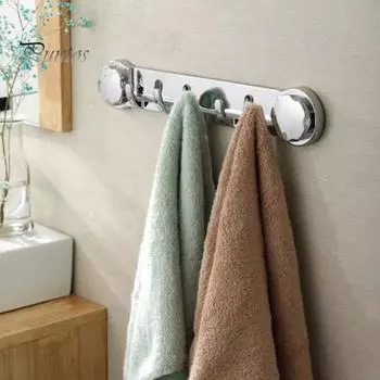 1/2 шт. Многофункциональный настенный крючок для ванной комнаты с присоской, полированная поверхность, нержавеющая настенная вешалка для полотенец, органайзер для одежды и пальто 1pc серебряный