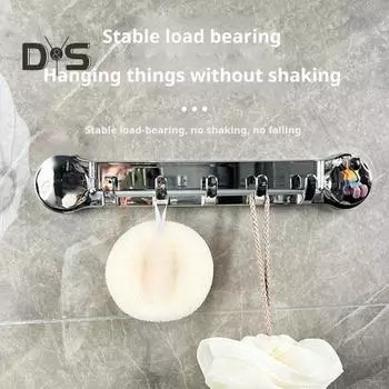 1/2 шт. Многофункциональный настенный крючок для ванной комнаты с присоской, полированная поверхность, нержавеющая настенная вешалка для полотенец, органайзер для одежды и пальто 1pc серебряный