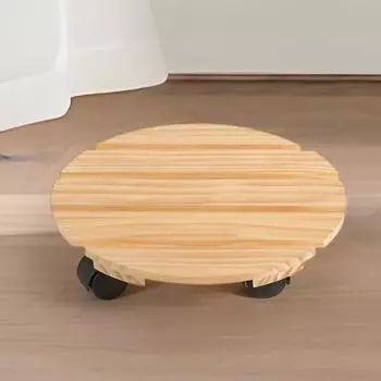 1/2 шт. Мобильный поддон для цветочного горшка с универсальным дизайном на колесах, прочная деревянная конструкция, круглый поддон для растений 1pc C