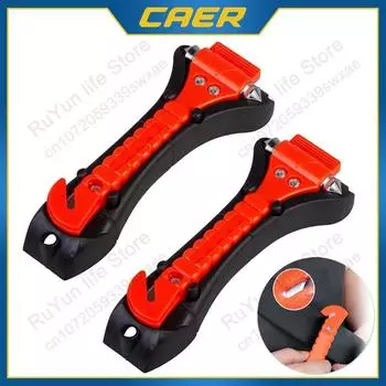 1/2 шт. молоток для выживания, кемпинг, вождение, автомобиль, резак для ремня безопасности, 2-в-1, аварийный пробойник для оконного стекла, спасательные инструменты красный