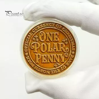 1/2 шт. монета Санта-Клауса один полярный пенни резная рождественская металлическая медаль памятный медальон круглая коллекционная монета украшение для домашнего офиса стол 2pcs