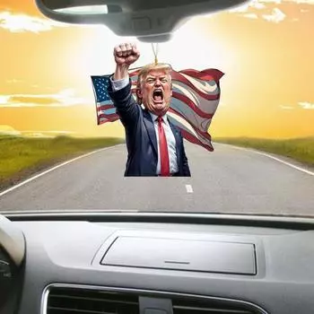 1/2 шт. мультяшный американский президент подвесное украшение для дома комнатная рождественская елка зеркало заднего вида автомобиля 2D плоский 1pc