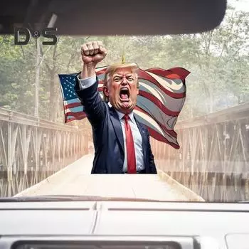 1/2 шт. мультяшный президент Америки подвесное украшение для дома комнатная рождественская елка зеркало заднего вида автомобиля 2D плоский США. Президент Акриловое подвесное украшение 1pc