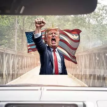 1/2 шт. мультяшный президент Америки подвесное украшение для дома комнатная рождественская елка зеркало заднего вида автомобиля 2D плоский США. Президент Акриловое подвесное украшение 1pc