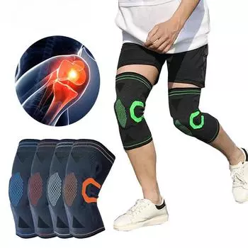 1/2 шт. наколенники от боли в колене, компрессионные рукава для колена с силиконовым гелем и пружинной поддержкой, защита коленной чашечки S