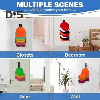 1/2 шт., настенная стойка для бейсболок, органайзер, большая вместимость, простая установка, компактный держатель для хранения шляп, вешалка для кепок 1pc белый