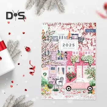 1/2 шт. настенный календарь 2025 года на 12 месяцев, календарь путешествий, настенный ежемесячный планировщик для домашнего офиса, организация расписания 1pc
