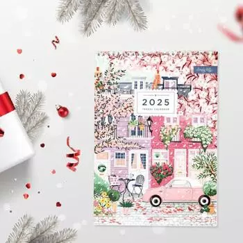 1/2 шт. настенный календарь 2025 года на 12 месяцев, календарь путешествий, настенный ежемесячный планировщик для домашнего офиса, организация расписания 1pc