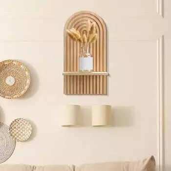 1/2 шт настенный стеллаж для хранения в стиле бохо, прочный несущий ретро-арочный дизайн, простая установка 1pc Single Layer