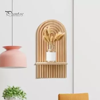 1/2 шт. настенный стеллаж для хранения в стиле бохо, прочный несущий ретро-арочный дизайн, простая установка настенных полок, плавающие полки 1pc Single Layer