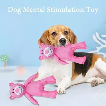 1/2 шт. Неразрушимая игрушка для собак-медведей Неразрушимая игрушка для жевания собак-медведей для агрессивных жевателей Интерактивный пищащий плюшевый медведь для крупных пород 1pc