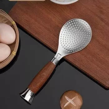 1/2 шт. Нержавеющая сталь ложка для риса кухонная деревянная ручка вертикальная ложка для риса нескользящая антипригарная сервировочная ложка для риса посуда для приготовления пищи