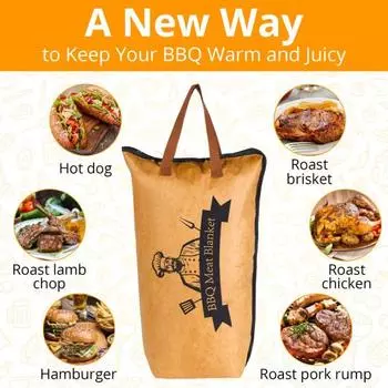 1/2 шт., одеяло для барбекю, изолированный мешок для хранения мяса, большой емкости, с широким горлом, для легкой очистки, многоразовое одеяло для барбекю S