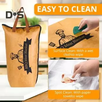 1/2 шт., одеяло для барбекю, изолированный мешок для хранения мяса, большой емкости, с широким горлом, для легкой очистки, многоразовое одеяло для барбекю S